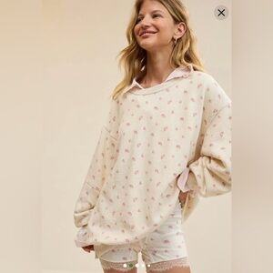American Eagle Outfitters Cream and Pink Lounge Set